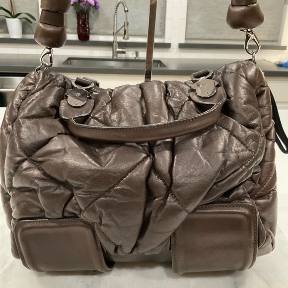 Moncler Brown Leather Made in Italy 2 Way Bag EUC - Picture 2 of 14